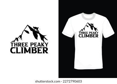 Three peaky climber, Climbing T shirt design, vintage, typography