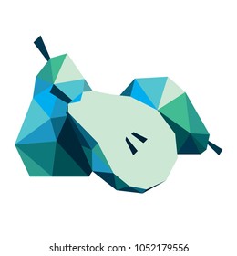 Three pear of geometric figures in the style of low poly. Vector illustration.