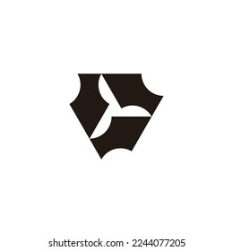 Three pen, geometric symbol simple logo vector