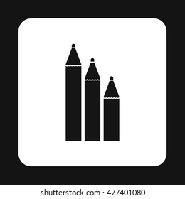Three pencils icon in simple style on a white background