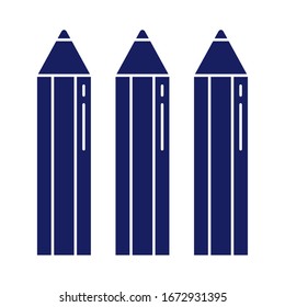 three pencils to write, silhouette style icon vector illustration design