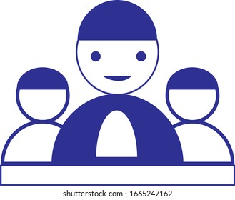 vector de contorno azul de tres personas