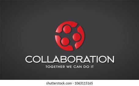Three People Collaboration. Concept of Teamwork and Great work.