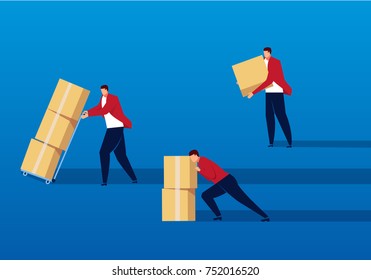 Three People Complete Work Different Way Stock Vector (Royalty Free ...