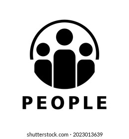 Three people concept. Very suitable in various business purposes also for icon, symbol, logo and many more.
