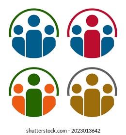 Three people concept. Very suitable in various business purposes also for icon, symbol, logo and many more.