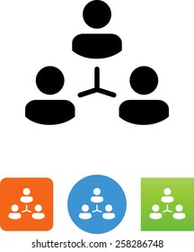 Three people connected in a network icon