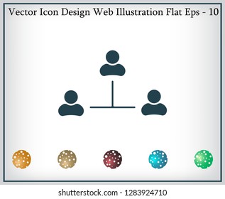 Three people connected in a network - symbol for download. Vector icons for video, mobile apps, Web sites and print projects.