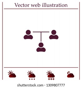 Three people connected in a network - symbol for download. Vector icons for video, mobile apps, Web sites and print projects.