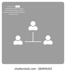 Three people connected in a network - symbol for download. Vector icons for video, mobile apps, Web sites and print projects.