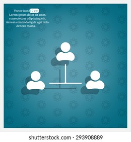 Three people connected in a network - symbol for download. Vector icons for video, mobile apps, Web sites and print projects.