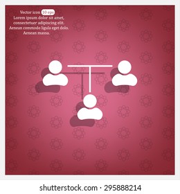 Three people connected in a network - symbol for download. Vector icons for video, mobile apps, Web sites and print projects.
