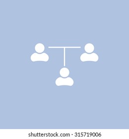 Three people connected in a network - symbol for download. Vector icons for video, mobile apps, Web sites and print projects.