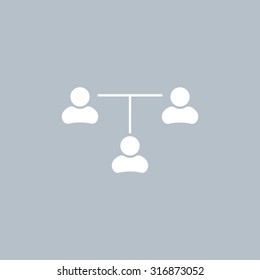 Three people connected in a network - symbol for download. Vector icons for video, mobile apps, Web sites and print projects.