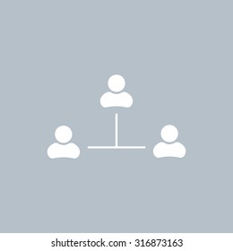 Three people connected in a network - symbol for download. Vector icons for video, mobile apps, Web sites and print projects.