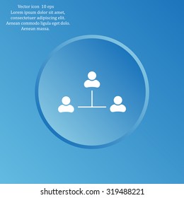 Three people connected in a network - symbol for download. Vector icons for video, mobile apps, Web sites and print projects.