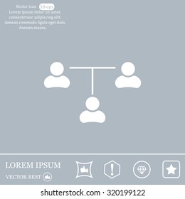 Three people connected in a network - symbol for download. Vector icons for video, mobile apps, Web sites and print projects.