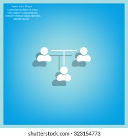 Three people connected in a network - symbol for download. Vector icons for video, mobile apps, Web sites and print projects.