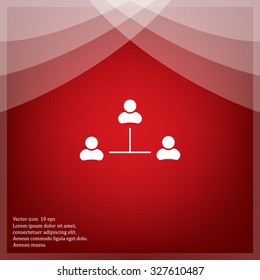 Three people connected in a network - symbol for download. Vector icons for video, mobile apps, Web sites and print projects.