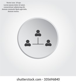 Three people connected in a network - symbol for download. Vector icons for video, mobile apps, Web sites and print projects.