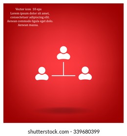 Three people connected in a network - symbol for download. Vector icons for video, mobile apps, Web sites and print projects.