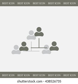 Three people connected in a network - symbol for download. Vector icons for video, mobile apps, Web sites and print projects.