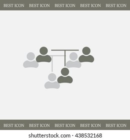 Three people connected in a network - symbol for download. Vector icons for video, mobile apps, Web sites and print projects.