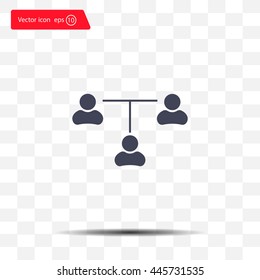 Three people connected in a network - symbol for download. Vector icons for video, mobile apps, Web sites and print projects.