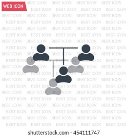 Three people connected in a network - symbol for download. Vector icons for video, mobile apps, Web sites and print projects.