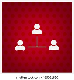 Three people connected in a network - symbol for download. Vector icons for video, mobile apps, Web sites and print projects.