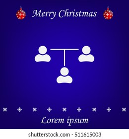 Three people connected in a network - symbol for download. Vector icons for video, mobile apps, Web sites and print projects.