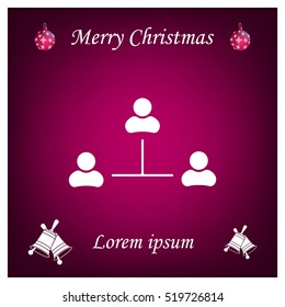 Three people connected in a network - symbol for download. Vector icons for video, mobile apps, Web sites and print projects.