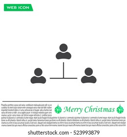 Three people connected in a network - symbol for download. Vector icons for video, mobile apps, Web sites and print projects.