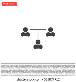 Three people connected in a network - symbol for download. Vector icons for video, mobile apps, Web sites and print projects.
