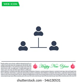 Three people connected in a network - symbol for download. Vector icons for video, mobile apps, Web sites and print projects.