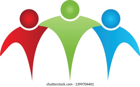 Three People Different Colors Logo Stock Vector (Royalty Free ...