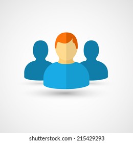 Three People flat icon.