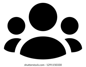Three People Friends Vector Icon