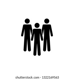 Three people, a group icon. Simple glyph, flat vector of People icons for UI and UX, website or mobile application