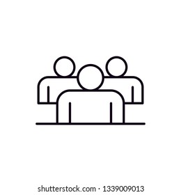 three people group line thin art icon