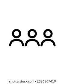 three people icon made with simple lines