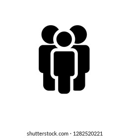 Three People Icon set in trendy flat style isolated on background. Crowd signs. Persons symbol for your infographics web site design, logo, app, UI. Vector illustration, EPS10. 