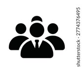 Three people icon with suit and tie in group Vector
