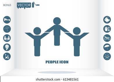 three people icon vector
