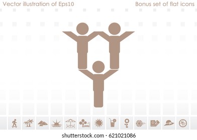 three people icon vector