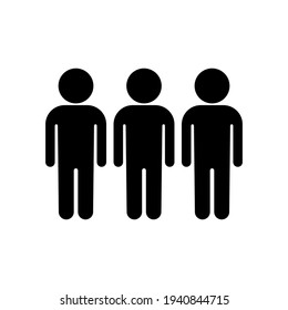 Three People Icon Vector Illustration. Group, Team Symbol.