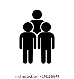 Three people icon vector illustration. Group of people, team symbol