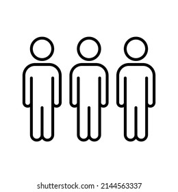 Three People Icon Vector Illustration. Group, Team Symbol. Outline Style