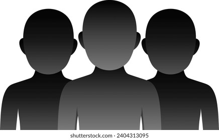 Three People Isolated Vector Illustration