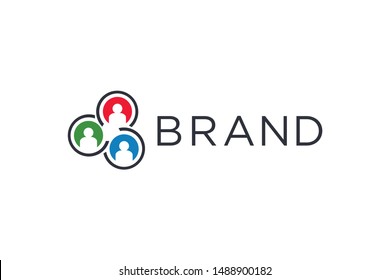 three people logo concept ready to use